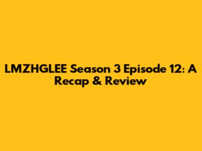 LMZHGLEE Season 3 Episode 12: A Recap & Review