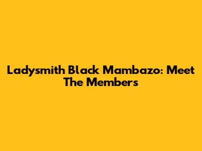 Ladysmith Black Mambazo: Meet The Members