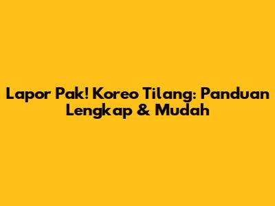 Lapor Pak! Koreo Tilang: Panduan Lengkap & Mudah