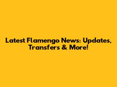 Latest Flamengo News: Updates, Transfers & More!