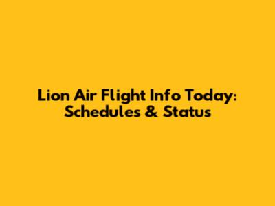 Lion Air Flight Info Today: Schedules & Status