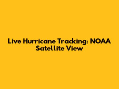 Live Hurricane Tracking: NOAA Satellite View