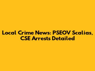 Local Crime News: PSEOV Scalias, CSE Arrests Detailed