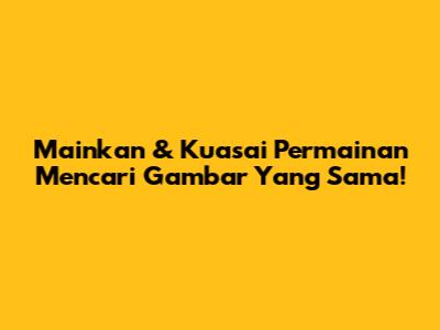 Mainkan & Kuasai Permainan Mencari Gambar Yang Sama!