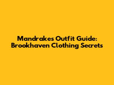 Mandrake's Outfit Guide: Brookhaven Clothing Secrets