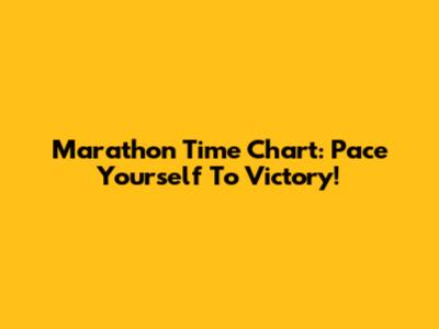 Marathon Time Chart: Pace Yourself To Victory!