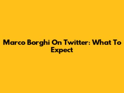 Marco Borghi On Twitter: What To Expect