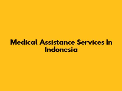 Medical Assistance Services In Indonesia