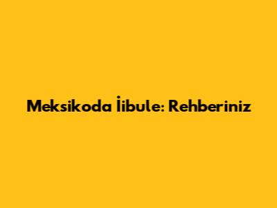 Meksiko'da İibule: Rehberiniz