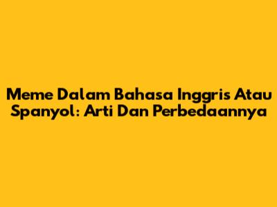 Meme Dalam Bahasa Inggris Atau Spanyol: Arti Dan Perbedaannya
