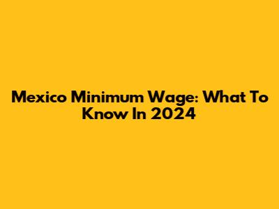 Mexico Minimum Wage: What To Know In 2024