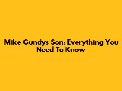 Mike Gundy's Son: Everything You Need To Know