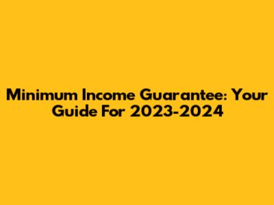 Minimum Income Guarantee: Your Guide For 2023-2024