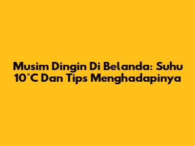 Musim Dingin Di Belanda: Suhu 10°C Dan Tips Menghadapinya