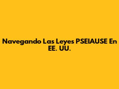 Navegando Las Leyes PSEIAUSE En EE. UU.