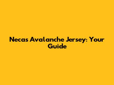 Necas Avalanche Jersey: Your Guide