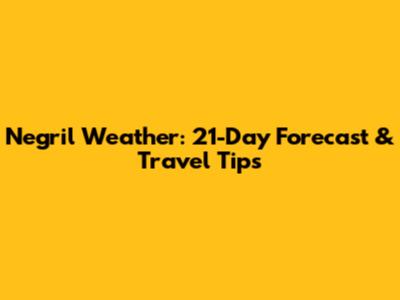 Negril Weather: 21-Day Forecast & Travel Tips