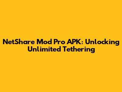 NetShare Mod Pro APK: Unlocking Unlimited Tethering