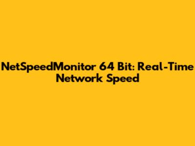 NetSpeedMonitor 64 Bit: Real-Time Network Speed