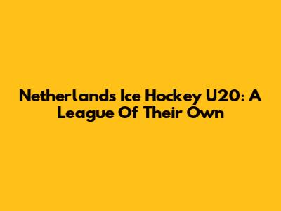 Netherlands Ice Hockey U20: A League Of Their Own