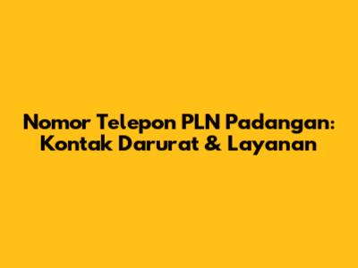 Nomor Telepon PLN Padangan: Kontak Darurat & Layanan
