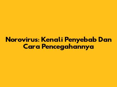 Norovirus: Kenali Penyebab Dan Cara Pencegahannya