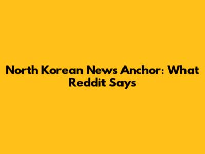 North Korean News Anchor: What Reddit Says