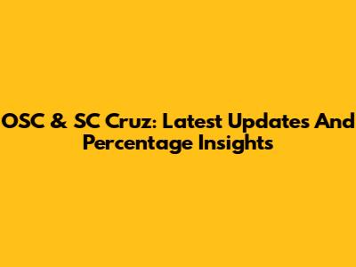 OSC & SC Cruz: Latest Updates And Percentage Insights