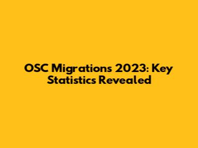OSC Migrations 2023: Key Statistics Revealed