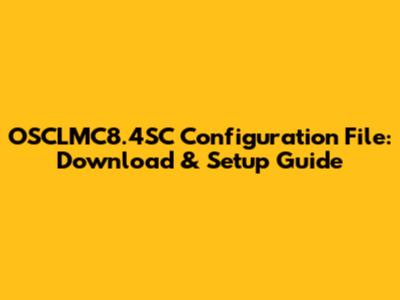 OSCLMC8.4SC Configuration File: Download & Setup Guide