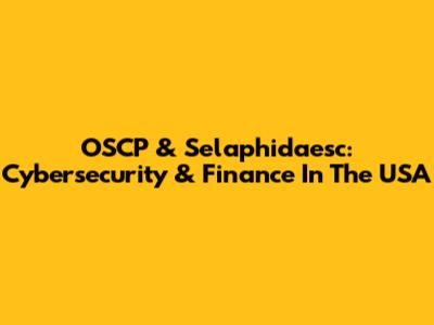 OSCP & Selaphidaesc: Cybersecurity & Finance In The USA