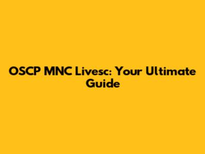 OSCP MNC Livesc: Your Ultimate Guide
