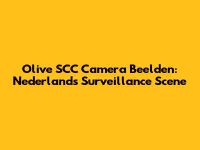 Olive SCC Camera Beelden: Nederland's Surveillance Scene