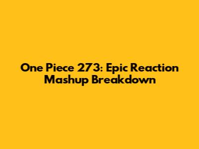 One Piece 273: Epic Reaction Mashup Breakdown