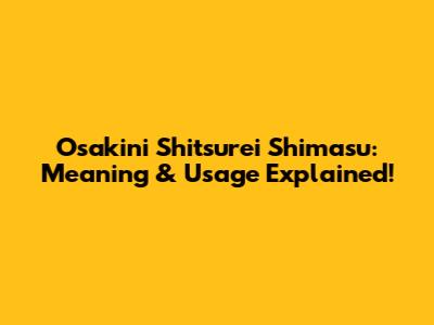 Osakini Shitsurei Shimasu: Meaning & Usage Explained!