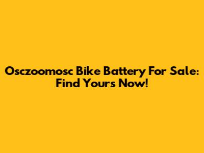 Osczoomosc Bike Battery For Sale: Find Yours Now!
