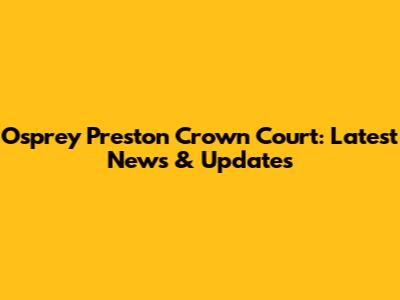 Osprey Preston Crown Court: Latest News & Updates