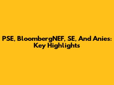 PSE, BloombergNEF, SE, And Anies: Key Highlights