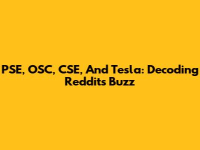PSE, OSC, CSE, And Tesla: Decoding Reddit's Buzz