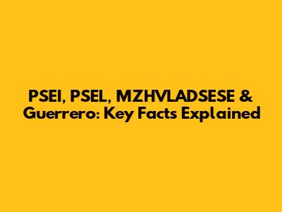 PSEI, PSEL, MZHVLADSESE & Guerrero: Key Facts Explained