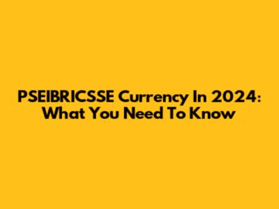 PSEIBRICSSE Currency In 2024: What You Need To Know