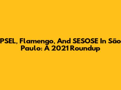 PSEL, Flamengo, And SESOSE In São Paulo: A 2021 Roundup