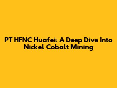 PT HFNC Huafei: A Deep Dive Into Nickel Cobalt Mining