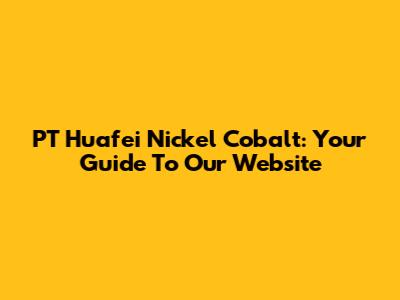 PT Huafei Nickel Cobalt: Your Guide To Our Website