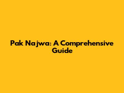 Pak Najwa: A Comprehensive Guide