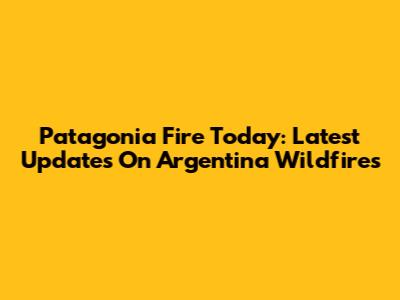 Patagonia Fire Today: Latest Updates On Argentina Wildfires