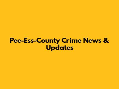 Pee-Ess-County Crime News & Updates