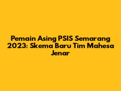 Pemain Asing PSIS Semarang 2023: Skema Baru Tim Mahesa Jenar