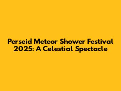 Perseid Meteor Shower Festival 2025: A Celestial Spectacle