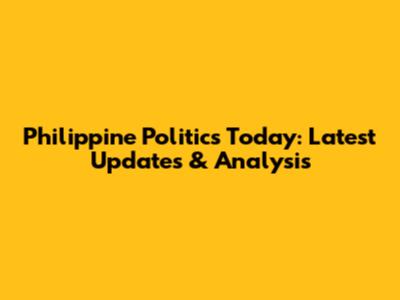 Philippine Politics Today: Latest Updates & Analysis